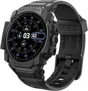SPIGEN Rugged Armor Pro for Google Pixel Watch 3 45mm Band Case, Rugged Unibody Design, Precise Cutouts, Flexible TPU Adjustable Bands Raised Edge Cover - Black