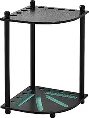 Billiard Table Stand Storage Cue Rack, Cue Floor Rack Contains 8 Pool Cues and A Full Set of Billiard Balls, Wood Pool Cue Holder Black