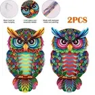 2PCS Home Fence Ornament Metal Owl Garden Decoration Wall Art Hanging Kits New