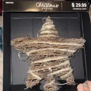 The Christmas Shoppe Electric 10 Light Tree Topper Wooden Star