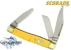 SCHRADE OLD TIMER SENIOR STOCKMAN FOLDING POCKET KNIFE YELLOW DELRIN HANDLE 8OTY