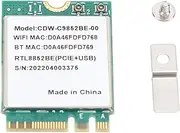 RTL8852BE Wireless Network Card, Bluetooth 5.2, 1800Mbps, Support MU MIMO, 2.4Ghz & 5Ghz Double Band, M.2 Network Adapter for Laptop PC