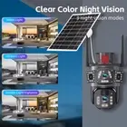 6MP WIFI Outdoor Home CCTV Dual Lens PTZ Security Camera Battery Solar Powered