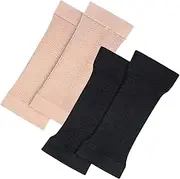 [Whyzsjnclg] Compression Sleeve for Arm, 2 Pairs Arm Slimmer, Soft Chinlon Arm Slimming Shaper Wrap, 3D Embossed Seamless Arm Compression Sleeve Women, Cozy Arm Slimming Shaper for Women