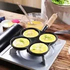 Wooden Handle Pancake Pan 4-Hole Egg Burger Mold Egg Pancake Maker Kitchen