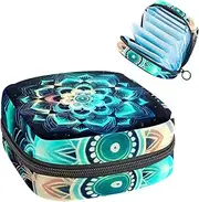 Period Bag,Sanitary Napkin Storage Bag,Abstract Ancient Geometric Field,Tampon Holder for Purse