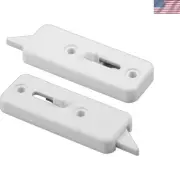 Easy-Install White Plastic Tilt Latch Set for Vertical Sliding Windows - 1 Pair