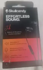 new skullcandy effortless sound earbuds with microphone color black