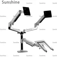 在飛比找Yahoo!奇摩拍賣優惠-[Sunshine]桌上收納架 新視紀升降式鋁合金折疊黑色雙