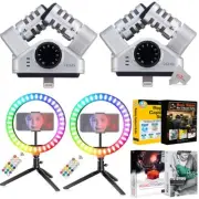 Two Zoom iQ6 Stereo X/Y Microphone for iOS Devices for iPhone iPad Accessory Kit
