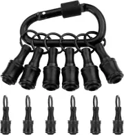 Katerk 6Pc Black Bit Holder Keychain, 1/4In Hex Shank Portable Screwdriver Bit C