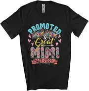 [Generic] Promoted to Great Mimi Est 2025, Amazing Mother's Day Pregnancy Flowers, Family Group Unisex T-Shirt