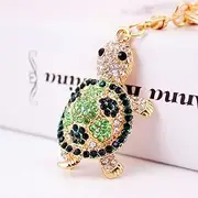 [Grtdrm] Cute Turtle Shape Crystal Rhinestone Sparkling Keychain Bag Pendant Handbag Charm for Women Girls