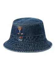 [Polo Ralph Lauren] Polo Bear Denim Bucket Hat in Blue