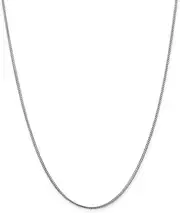 [JewelryWeb] 14ct White Gold Solid Polished 1.0mm Franco Chain Bracelet Lobster Claw Jewelry Gifts for Women - Length Options: 18 20
