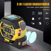 3 in 1 60m Measure Ruler Backlight LCD Display Distance Meter Laser Rangefinder