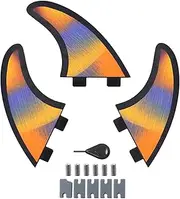 FGM Dual Tab I Medium Fiberglass Surfboard Fins - Thruster/Tri Set (3 Fins) with Key Screws and II Compatibility for Longboard & Shortboard Multicolor - Includes Installation Tools and Storage Bag