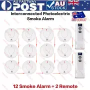 12 ANKA Wireless Interconnected Photoelectric Battery Smoke Alarms & Remote