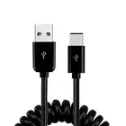 For Galaxy A23/A24/A25 Coiled USB Cable Type-C Charger Cord USB-C