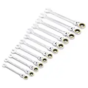 Draper Expert Metric Flexible Head Ratchet Combination Spanner Set 12 Pc 03932