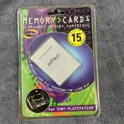 Nyko PS1 1MB Memory Card Grey for Playstation 1 Console memory cartridge