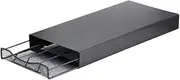 40-Count Coffee Capsules Pod Holder Drawer Rack Storage Organizer Stand for Nespresso, Sleek Black Design, Space-Saving for Kitchen Counter