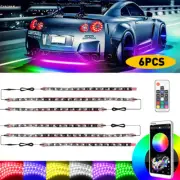 6X RGB Dream Color Car Underglow Underbody LED Strip Bluetooth Light APP Control