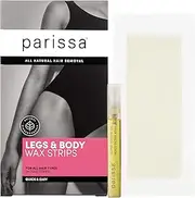 Parissa Legs & Body 24 Biodegradable Wax Strips Kit for At-Home Hair Removal with Ready-to-Use Large Wax Strips for All Hair Types