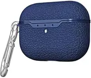 Air Smart Headphones Bluetooth Earphone for Apple AirPods Pro TPU Litchi Texture Wireless Earphone Protective Case with Hook(Black) (Color : Sapphire Blue)