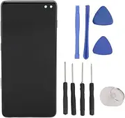 for Galaxy S10 Plus Screen Replacement, LCD Display Touch Screen Digitizer Assembly with Frame, LCD Screen Assembly with Repair Tool Kits, Without Fingerprint