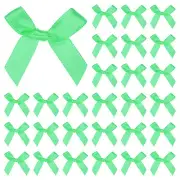 50-Pack Mini Craft Ribbon Bow 1.6x1.6 Inch for Craft DIY[Light Green]