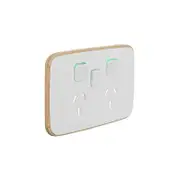 Clipsal Iconic ARCTIC WHITE Essence Skin Socket Switch Horizontal Double Extra Switch - E3025XC-AW