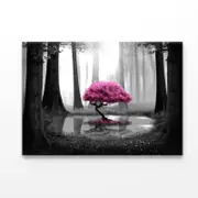 Pink Tree B&W Forest Print 100% Australian Made 120 x 90cm (Acrylic)