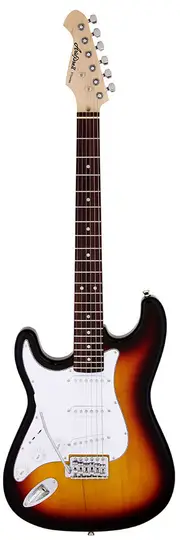 Aria STG-003 Left Handed Electric Guitar 3-Tone Sunburst, Basswood Body, Maple Neck, Rosewood Fingerboard, 3 OS-1 Single Coil Pickups