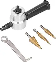 Double Head Metal Sheet Nibbler Cutter,Double Head Nibbler with High Speed Steel Cobalt Step Drill Bits – Versatile Metal cutting machine and Drill Attachment for accurate