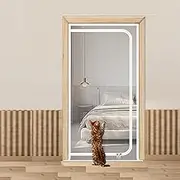 Pet Cat Mesh Screen Door Gate with Zipper Closure, 31.5” x 82.7“ Reinforced Screen Door for Cats Dogs, Easy Install Interior Door Curtains for Doorways Home Living Room Kitchen Bedroom (White)