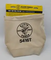 Klein Tools 5416T Tool Bag, Bull-Pin & Bolt Pouch, No. 4 Canvas w/ Tunnel Loop
