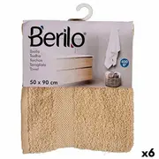 Bath Towel Cream 50 x 90 Cm 6 Units