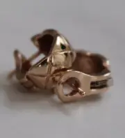 Authentic CoCo Chanel "Crush" 18 K Beige Gold Earrings