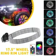 17.5'' Row Double LED Signal Wheel Ring Lights Color RGB Rim Lamp APP Remote New