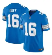 Men's Lions #16 Jared Goff Blue Stitched Vapor Limited Jersey Medium