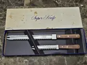 J Kootchick Frozen Food Slicing Knife BOX SET Stainless Double Edge Japan