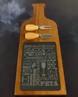 Acacia wood Charcuterie Board wine shaped slate set