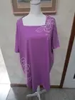 BLAIR-MAUVE/WHITE-FLORAL-SQUARE NECK-SHORT SLEEVE-TUNIC-TOP-SIZE-3X-NWT-$49