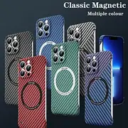 Phone Case For Apple iPhone 15 Pro Max Plus iPhone 14 Pro Max iPhone 13 Pro Max 12 11 Slim Case With Magsafe Ultra Thin Shockproof Carbon Fiber PC