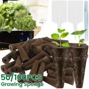 50/100Pcs Grow Sponges for Hydroponics Seed Starter Sponges Kit with 10 ZA