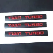3x Black Red Matte TWIN TURBO Metal Sticker Decal Badge Emblem AWD Motors Racing (for: Renault)