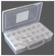 8.75" X 5" X 2" CLEAR PLASTIC CRAFT BOX WITH 22 STORAGE SECTIONS - TJ-13519-86