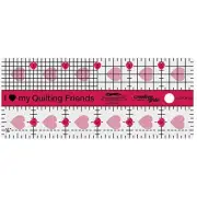 Creative Grids I Love My Quilt Friends Mini Quilt Ruler 2-1/2in x 6in - CGRQF26