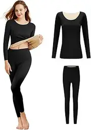 [Merdia] Thermal Underwear Long Johns Base Layer for Women Stretch Soft Thermal Top and Bottom Set